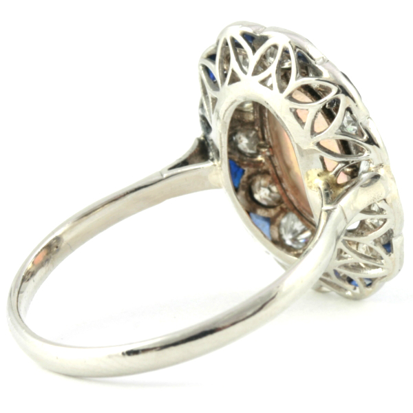 Estate opal engagement ring diamond sapphire platinum (image 13 of 21)